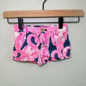 Lilly Pulitzer Mini Callahan Short High Tide Flamingo 2T Excellent